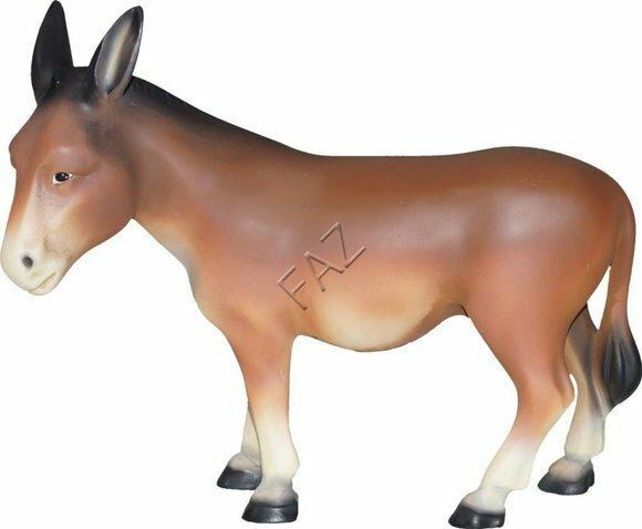Decorative sculpture designed as brown colored donkey with black mane 30cm height