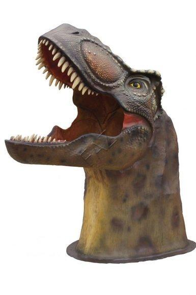 Decorative sculpture designed as Dinosaur head figure 180cm length