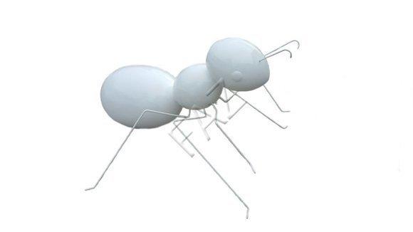 Full white colored decorative garden gloss ant sculpture 50cm length