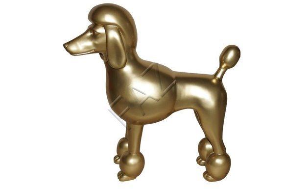Design golden colored poodle sculpture decorative garden figure