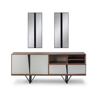 Cupboard Sideboard Chest of Drawers Wooden Cupboard Sideboard Beige Wood Dining Room