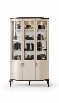 Modern style made of real wooden showcase with swing doors, model - LA – W3