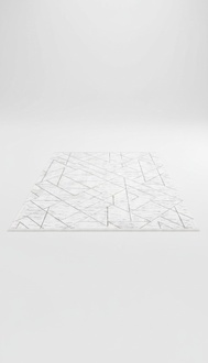 Carpet White Flooring Short Pile Living Room Abstract Geometric 160 x 230