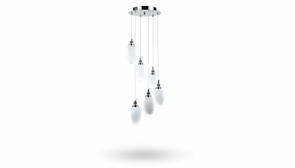 Ceiling lamp A modern white glass living room luxury 50x130 Chrome