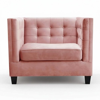 Chair 1x dining room TV lounge textile seat armchair Chesterfield upholstered chair