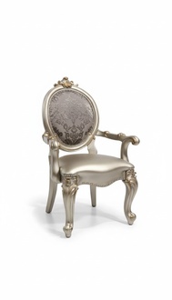 Baroque style made of real wooden dining room 1x-armchair soft seat