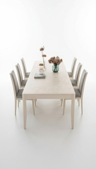Chair Group Set Table 6x Chairs Dining Room Design Wood Dining Set 7pcs