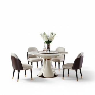 Chair Leather Milk Wood New Creative Modern Design Furniture Luxury Dining Room Chairs
