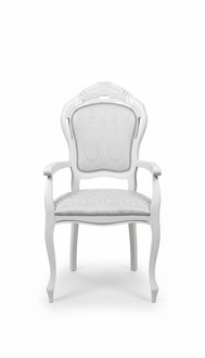 Chair White Silver Design Living Room Dining Room Wood Chairs Upholstery Made in Italy