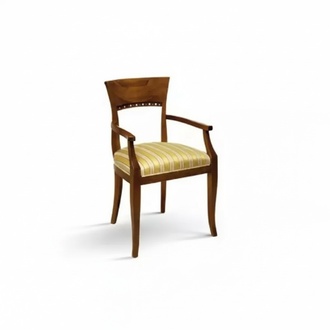Chair with Armrest Dining Chair Wood Classic Furniture Upholstery Textile