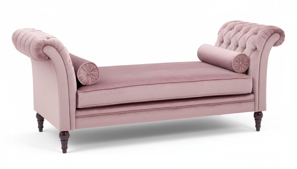 Chaise Longue New Living Room Lounge Furniture Modern Design Sofa Fabric Pink Textile