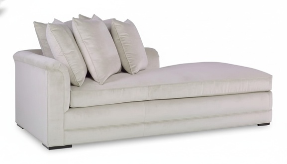 Chaise Longue Liege Furniture Sofa Living Room Modern Design Fabric Gray Textile