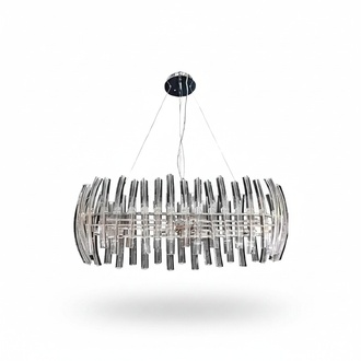 Crystal chandelier for the living room in a luxurious Chrome color