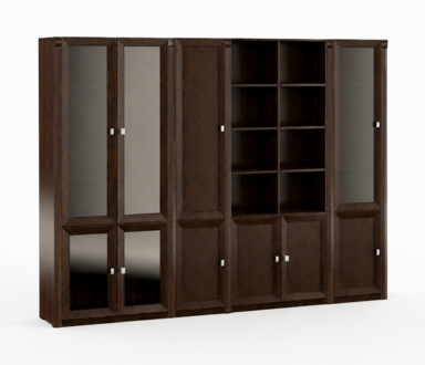 Brown Exclusive Office Cabinet Study Room Furniture Solid Wood Shelves