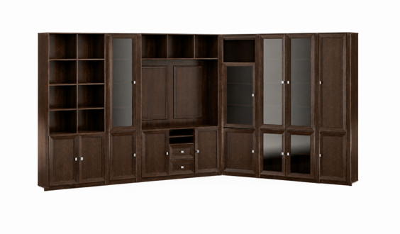 Robust corner cabinet solid wood shelves office furniture elegant work cabinet