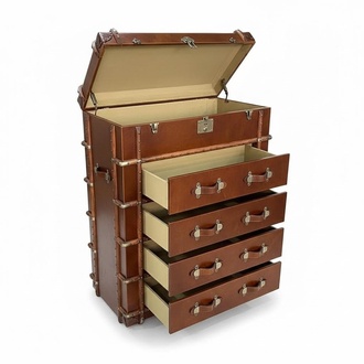 Chest of drawers design furniture loft vintage retro wardrobe suitcase leather luxury sideboard new