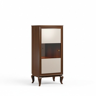 Modern style made of real wooden showcase with a glass swing door