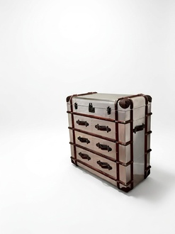 Chest of drawers aluminum vintage suitcase sideboard aviator designer furniture style