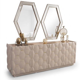 Chest of Drawers Wood Sideboard Mirror 3pcs Solid Chests of Drawers Living Room New