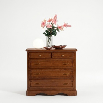 Chest of Drawers Luxury Console Classic Bedroom Wood Modern Design Brown
