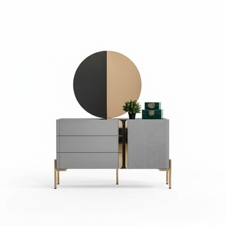 Chest of drawers mirror console luxury grey chests of drawers wood design set sideboard