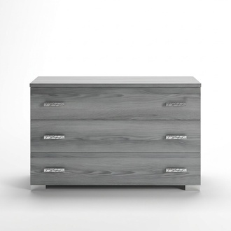 Modern style designer set of chest of 3-sliding drawers & massive mirror made of real wooden frame