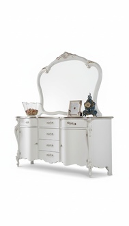 Chest of Drawers Mirror Luxury Shelves Furniture Group New Set 2pcs