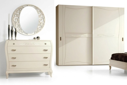 Chest of drawers Mirror Chests of drawers Cabinet Shelf Console Set 2pcs.