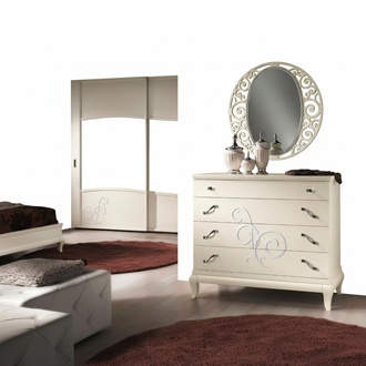 Dresser Mirror Chest of drawers Wardrobe Consol Furniture Italy Set 2pc.