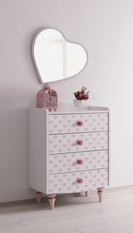 Dresser mirror wood set modern design furniture new group white luxury 2 pieces