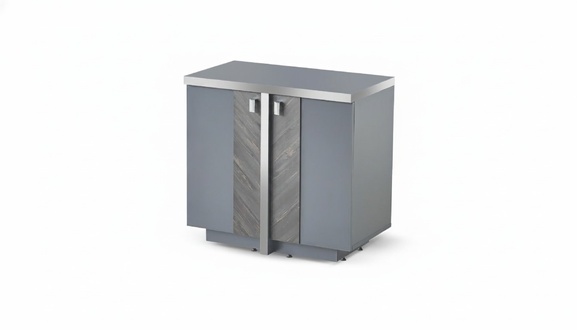 Modern Design Style Chest of Drawers Gray File Cabinet Solid Color Storage Doors