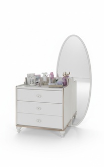 Chest of drawers with mirror Furniture Contemporary chest of drawers Wood Youth Room White New