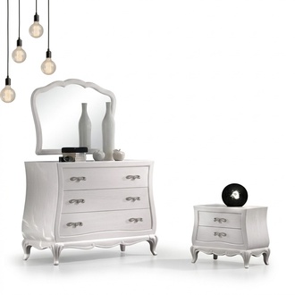 Chest of Drawers with Mirror Wood Dressers Modern Furniture Bedroom White New