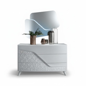 Chest of Drawers with Mirror Wood Chests of Drawers Furniture Cabinet Bedroom White Sideboard New