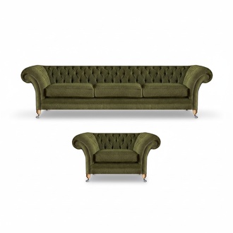 Chesterfield sofas couch designer textile seat cushion set 2 pieces upholstered furniture