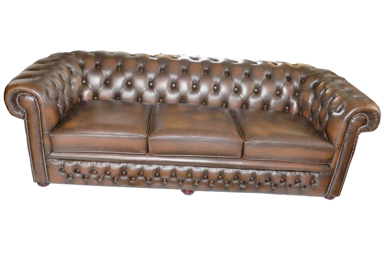 Chesterfield Sofa Set 3+2+1 Seaters Classic Brown Premium Faux Leather Birmingham New