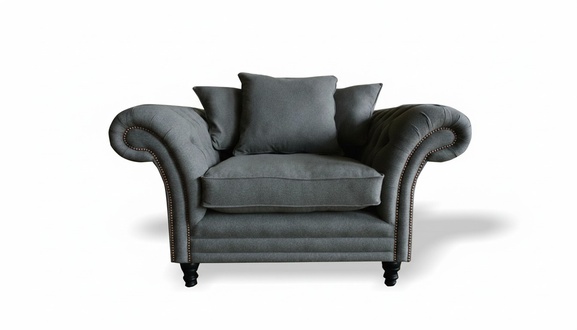 Leather Chesterfield 1 Seater Couch Upholstery Seat Textile Fabric Couches Sofas Sofa