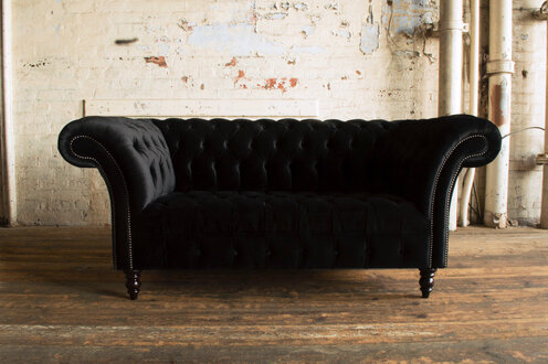 Chesterfield Design Luxury Upholstery Sofa Couch Seat Set Leather Textile New #T2