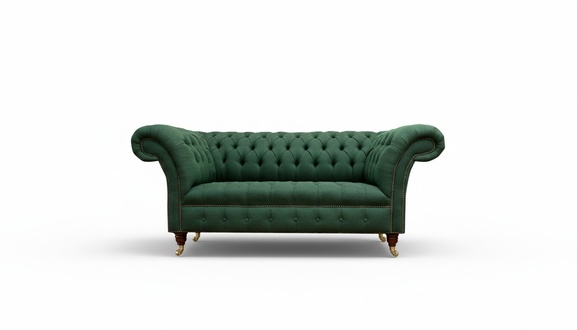 Chesterfield 2 Seater Fabric Green Textile Sofa Modern Creative Living Room Design
