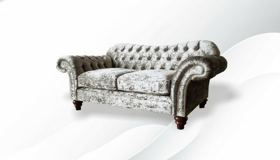Chesterfield 2 seater silver living room couch sofas design couches sofa fabric