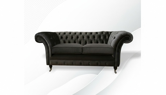 Chesterfield 2 seater sofa black design couches upholstery sofas new creative