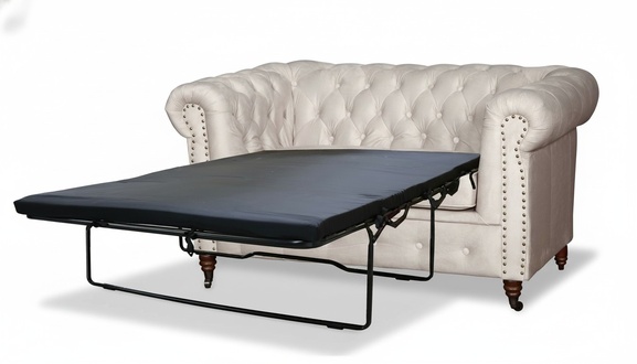 Chesterfield 2 Seater Sofa Office Couch with Bed Function Sofas Couches Two Seater