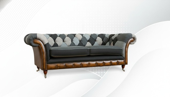 Chesterfield 3 seater textile design couches upholstered sofa new creative living room