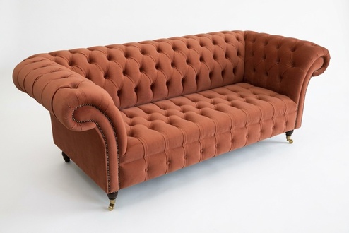 Chesterfield 3 Seater Couch Upholstery Textile Fabric Leather Couches Sofas Sofa