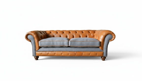 Chesterfield 3 seater brown leather living room design couches sofa sofas xxl big