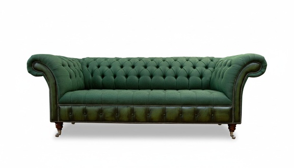 Chesterfield 3 Seater Dark Green Living Room Design Couches Upholstery Sofa Textile