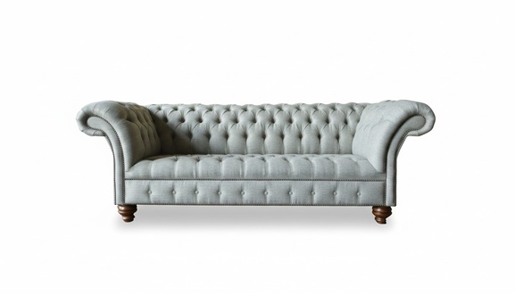 Chesterfield 3Seater Living Room Modern Light Grey Couches Sofa New Creative Fabric
