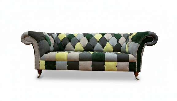 Chesterfield 3 Seater Multicoloured Living Room Design Couches Sofa Designer Furniture