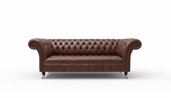 Chesterfield 3 seater couch leather sofa upholstery set antique style set new