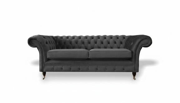 Chesterfield 3 seater sofa three seater gray living room textile modern couches new